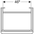 GEBERIT Szafka pod umywalkę SMYLE SQUARE, B53.6cm, H61.7cm, T43.3cm, z jednymi drzwiami, z lewej stronie, biały
