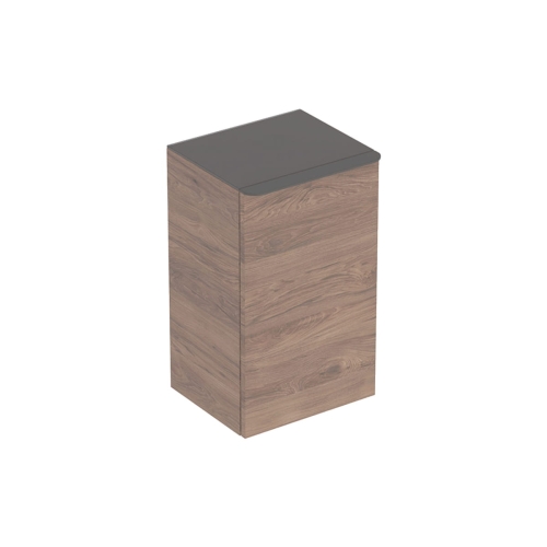 GEBERIT Szafka SMYLE SQUARE boczna, B36cm, H60cm, T32.6cm, z jednymi drzwiami, z zawiasem po lewej stronie, Orzech włoski hickory