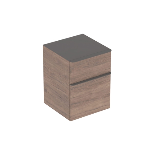 GEBERIT Szafka SMYLE SQUARE boczna, B45cm, H60cm, T47cm, z dwoma szufladami, Orzech włoski hickory