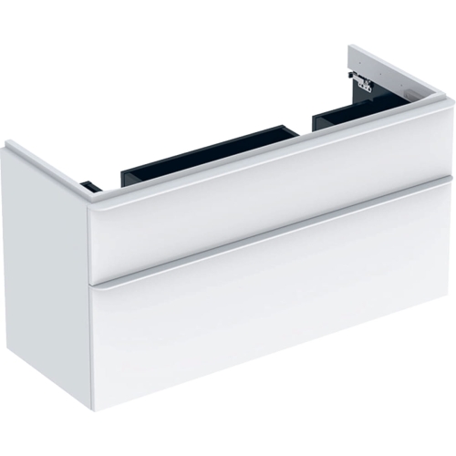 GEBERIT Szafka SMYLE SQUARE pod podwójną umywalkę, B118.4cm, H61.7cm, T47cm, z dwoma szufladami, biały
