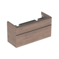 GEBERIT Szafka SMYLE SQUARE pod podwójną umywalkę, B118.4cm, H61.7cm, T47cm, z dwoma szufladami, Orzech włoski hickory