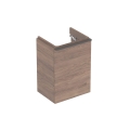 GEBERIT Szafka SMYLE SQUARE pod umywalkę kompaktową, B44.2cm, H61.7cm, T35.6cm, z jednymi drzwiami, z zawiasem po prawej stronie, Orzech włoski hickory