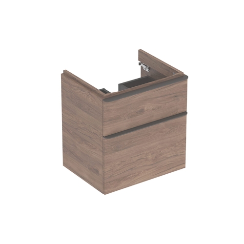 GEBERIT Szafka SMYLE SQUARE pod umywalkę, B58.4cm, H61.7cm, T47cm, z dwoma szufladami, Orzech włoski hickory