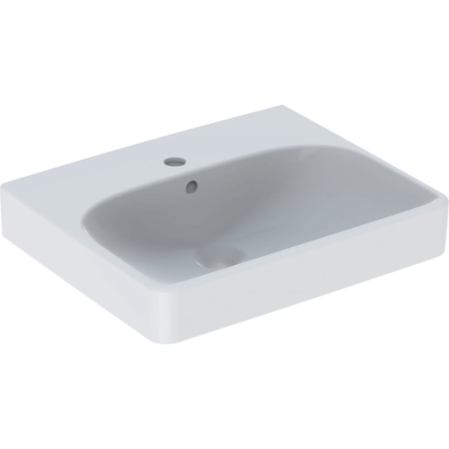 GEBERIT Umywalka SMYLE SQUARE kompaktowa, B50cm, H16cm, T41cm, z przelewem, z otworem na baterię, KeraTect