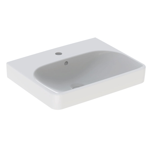 GEBERIT Umywalka SMYLE SQUARE, B55cm, H16.5cm, T44cm, z przelewem, z otworem na baterię