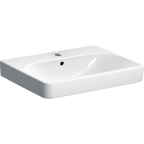 GEBERIT Umywalka SMYLE SQUARE, B60cm, H16.5cm, T48cm, z przelewem, z otworem na baterię