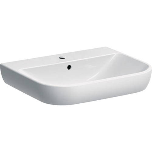 GEBERIT Umywalka SMYLE, B60cm, H16.5cm, T48cm, z przelewem, z otworem na baterię