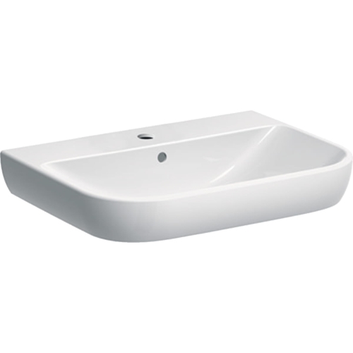 GEBERIT Umywalka SMYLE, B65cm, H17cm, T48cm, z przelewem, z otworem na baterię