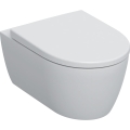 GEBERIT Zestaw ICON miska wisząca WC, lejowa, B35.5cm, H37.5cm, T53cm, ukryte mocowania, Rimfree, z deską sedesową, mocowanie od góry, wolne opadanie, z wypinanymi zawiasami