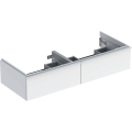 GEBERIT Szafka ICON pod umywalkę podwójną, z dwoma szufladami 118,4 cm x 24,7 cm x 47,6 cm, biały / lakierowany na wysoki połysk, biały / matowy