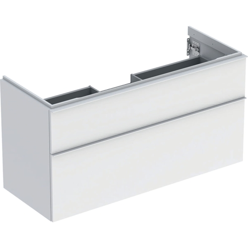 GEBERIT Szafka pod umywalkę ICON, z dwoma szufladami 118,4 cm x 61,5 cm x 47,6 cm, biały / lakierowany matowy, biały / matowy