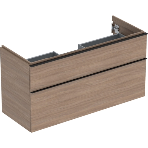 GEBERIT Szafka pod umywalkę ICON, z dwoma szufladami 118,4 cm x 61,5 cm x 47,6 cm, dąb / melaminowa struktura drewna, lava / matowy