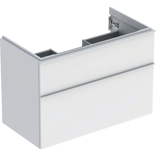 GEBERIT Szafka pod umywalkę ICON, z dwoma szufladami 88,8 cm x 61,5 cm x 47,6 cm, biały / lakierowany matowy, biały / matowy