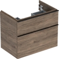 GEBERIT Szafka pod umywalkę ICON, z dwoma szufladami 74 cm x 61,5 cm x 47,6 cmorzech hickory / melaminowa struktura drewna, lava / matowy