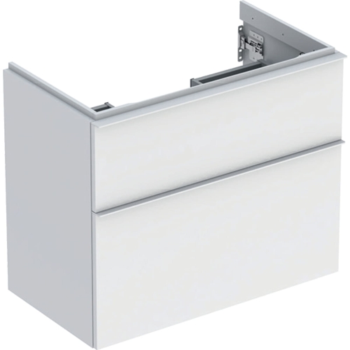 GEBERIT Szafka pod umywalkę ICON, z dwoma szufladami, krótka 74 cm x 61,5 cm x 41,6 cm, biały / lakierowany matowy, biały / matowy
