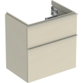 GEBERIT Szafka pod umywalkę ICON, z dwoma szufladami, krótka 59,2 cm x 61,5 cm x 41,6 cm szary piaskowy / lakierowany, wysoki połysk, szary piaskowy / matowy