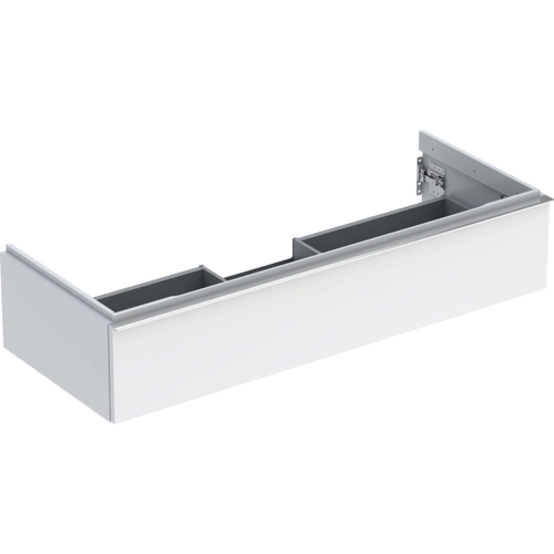 GEBERIT Szafka pod umywalkę ICON, z jedną szufladą 118,4 cm x 24,7 cm x 47,6 cm, biały / lakierowany na wysoki połysk, chromowany z połyskiem