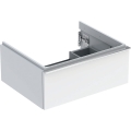 GEBERIT Szafka pod umywalkę ICON, z jedną szufladą 59,2 cm x 24,7 cm x 47,6 cm, biały / lakierowany na wysoki połysk, chromowany z połyskiem