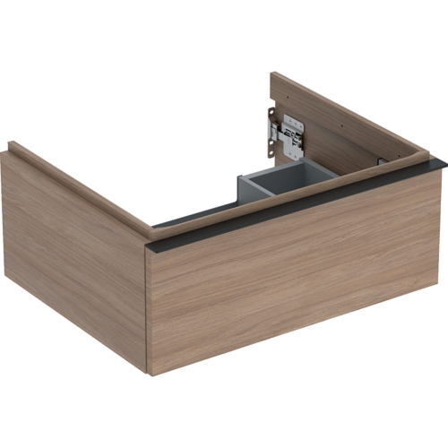 GEBERIT Szafka pod umywalkę ICON, z jedną szufladą 59,2 cm x 24,7 cm x 47,6 cm, dąb / melaminowa struktura drewna, lava / matowy