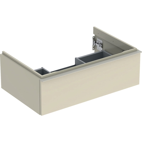 GEBERIT Szafka pod umywalkę ICON, z jedną szufladą 74 cm x 24,7 cm x 47,6 cm, szary piaskowy / lakierowany, wysoki połysk, szary piaskowy / matowy