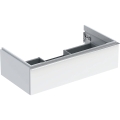GEBERIT Szafka pod umywalkę ICON, z jedną szufladą 88,8 cm x 24,7 cm x 47,6 cm, biały / lakierowany na wysoki połysk, chromowany z połyskiem