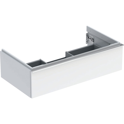 GEBERIT Szafka pod umywalkę ICON, z jedną szufladą 88,8 cm x 24,7 cm x 47,6 cm, biały / lakierowany na wysoki połysk, chromowany z połyskiem