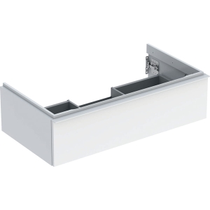 GEBERIT Szafka pod umywalkę ICON, z jedną szufladą 88,8 cm x 24,7 cm x 47,6 cm, biały / lakierowany na wysoki połysk, biały / matowy
