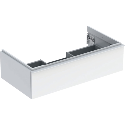 GEBERIT Szafka pod umywalkę ICON, z jedną szufladą 88,8 cm x 24,7 cm x 47,6 cm, biały / lakierowany na wysoki połysk, biały / matowy
