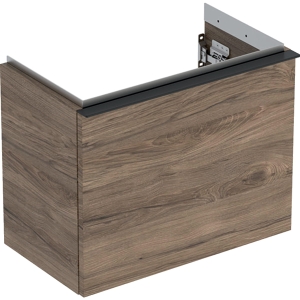 GEBERIT Szafka pod umywalkę kompaktową ICON, z jedną szufladą 52 cm x 41,5 cm x 30,7 cm, orzech hickory / melaminowa struktura drewna, lava / matowy