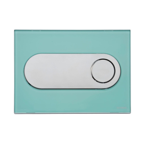 SCHWAB CIRCLE przycisk spłukujący, miętowy zielony/ chrom
