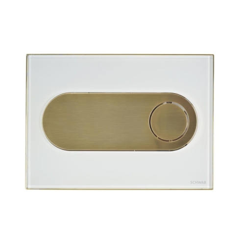 SCHWAB CIRCLE przycisk spłukujący, biały/ złoty