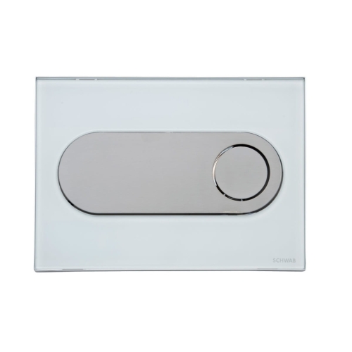 SCHWAB CIRCLE przycisk spłukujący, biały/ chrom