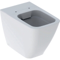 GEBERIT Miska stojąca WC ICON SQUARE z ceramiczną muszą toaletową, przylegająca do ściany, kryte mocowania, Rimfree