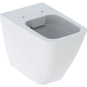GEBERIT Miska stojąca WC ICON SQUARE, lejowa, B35cm, H40.5cm, T56cm, przylegająca do ściany, ukryte mocowania, Rimfree, KeraTect