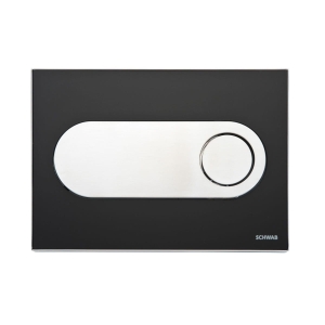 SCHWAB CIRCLE przycisk spłukujący, czarny/ chrom