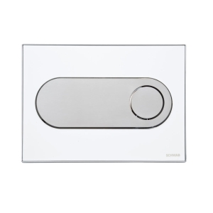 SCHWAB CIRCLE przycisk spłukujący, biały/ chrom