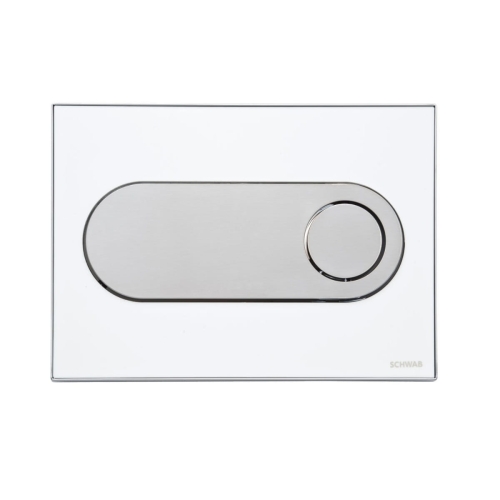 SCHWAB CIRCLE przycisk spłukujący, biały/ chrom