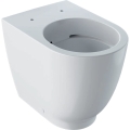 GEBERIT Stojąca miska WC ACANTO, lejowa, podwyższona, przylegająca do ściany, zamknięta forma, Rimfree