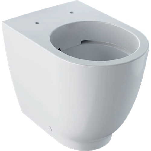 GEBERIT Stojąca miska WC ACANTO, lejowa, podwyższona, przylegająca do ściany, zamknięta forma, Rimfree