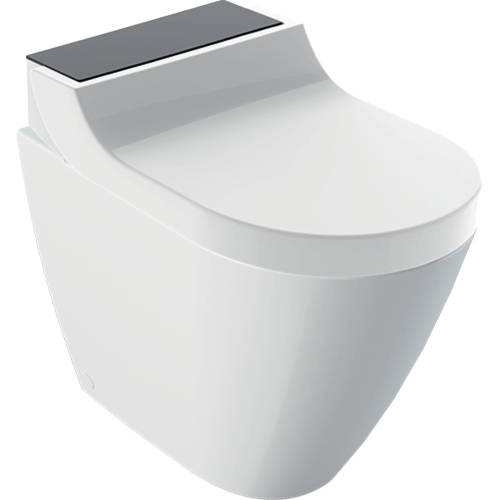 GEBERIT Urządzenie WC z funkcją higieny intymnej AQUACLEAN TUMA Comfort, stojąca miska WC, szkło czarne