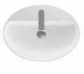GEBERIT Umywalka VARIFORM stawiana na blat, owalna, B60cm, H15.8cm, T45cm, z przelewem, z otworem na baterię