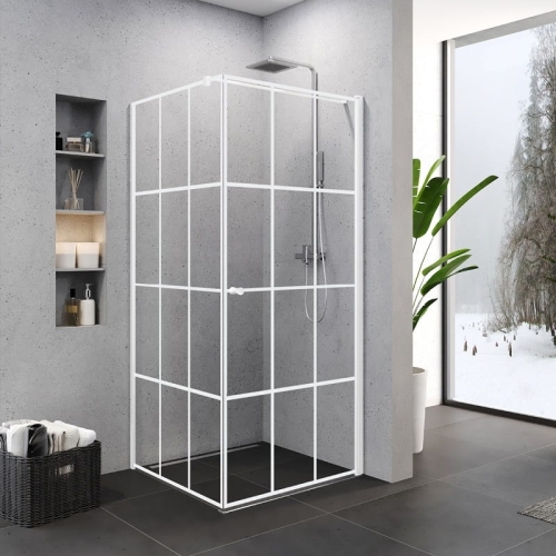 NEW TRENDY SUPERIA WHITE 90x90 cm kabina kwadratowa, szkło transparentne