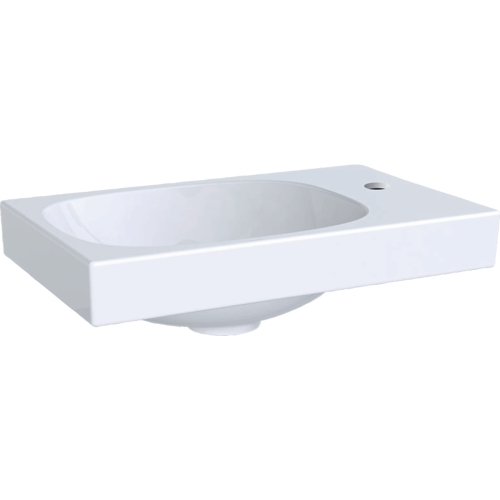 GEBERIT Umywalka ACANTO kompaktowa, B40cm, H11.5cm, T25cm, bez przelewu, z otworem na baterię po prawej stronie, KeraTect