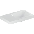 GEBERIT Umywalka ICON LIGHT  kompaktowa, B53cm, H13cm, T31cm, bez przelewu, bez otworu na baterię, z powierzchnią odkładczą po lewej stronie, biały, KeraTect