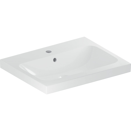 GEBERIT Umywalka ICON LIGHT , B60cm, H16cm, T48cm, z przelewem, z otworem na baterię, KeraTect