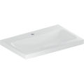 GEBERIT Umywalka ICON LIGHT , B75cm, H16cm, T48cm, bez przelewu, z otworem na baterię, KeraTect