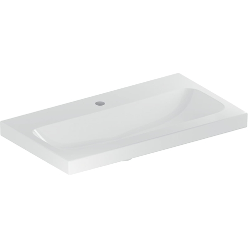 GEBERIT Umywalka ICON LIGHT , B75cm, H17cm, T42cm, krótka, bez przelewu, z otworem na baterię, KeraTect