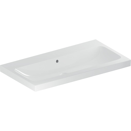 GEBERIT Umywalka ICON LIGHT , B90cm, H16cm, T48cm, z przelewem, bez otworu na baterię, KeraTect