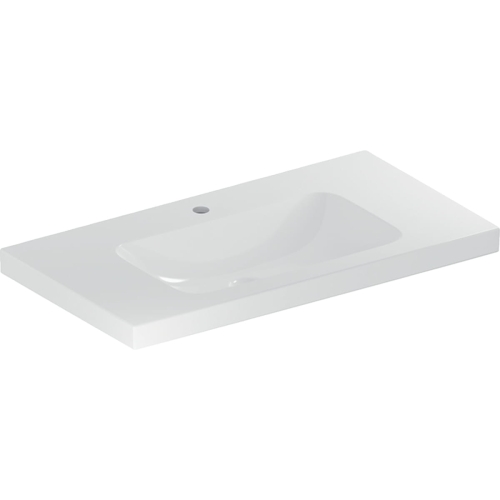 GEBERIT Umywalka ICON LIGHT , B90cm, H16cm, T48cm, bez przelewu, z otworem na baterię, z powierzchnią odkładczą, KeraTect