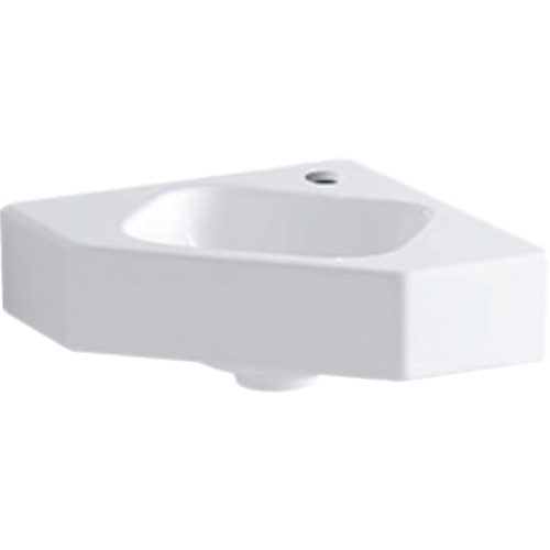 GEBERIT Umywalka ICON kompaktowa narożna, B46cm, H13cm, T33cm, bez przelewu, z otworem na baterię, KeraTect
